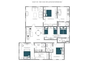 Chalet 1597 - Sleeping floor (top floor)  Floorplan