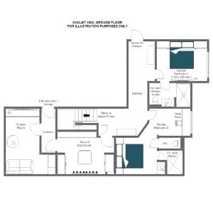 Chalet 1850 - Ground floor Floorplan