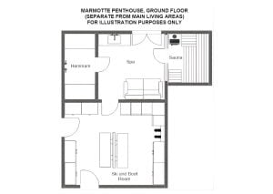 Marmotte Penthouse - Ground floor (separate from the apartment) Floorplan