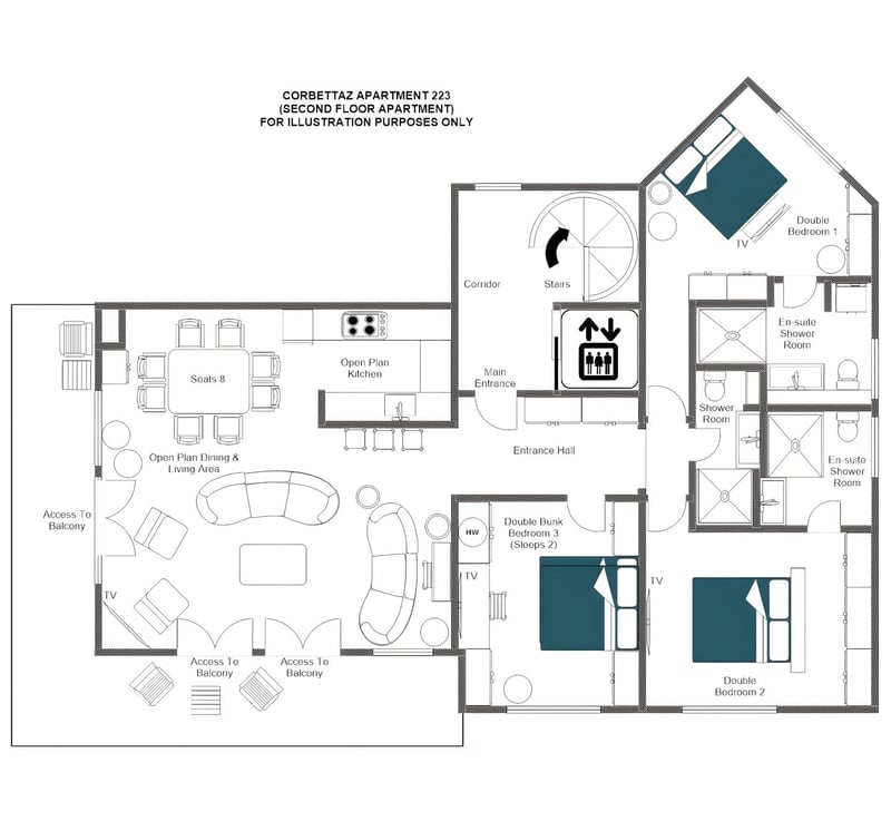 Apartment Corbettaz - Second floor Floorplan