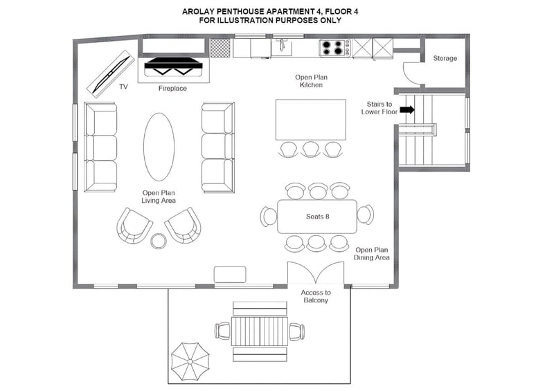 Arolay Penthouse - Top floor Floorplan