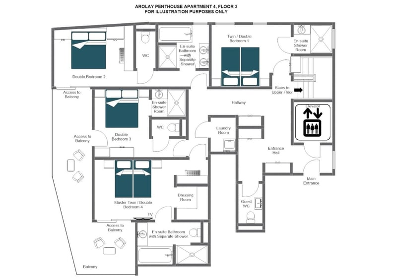 Arolay Penthouse - First floor Floorplan