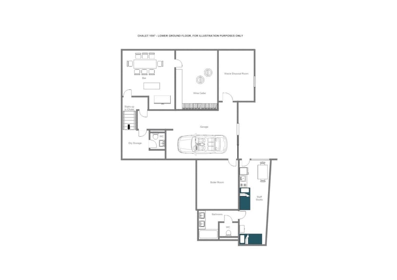 Chalet 1597 - Lower ground floor  Floorplan