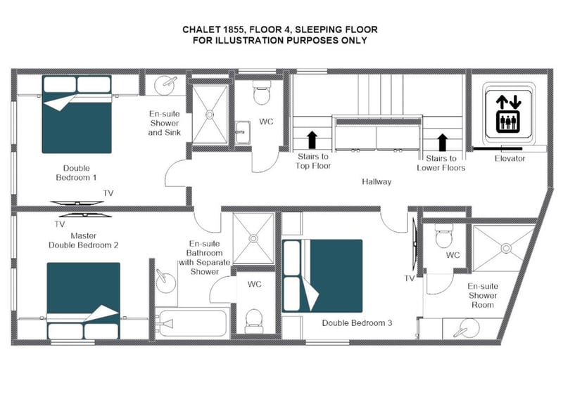 Chalet 1855 - Fourth floor  Floorplan