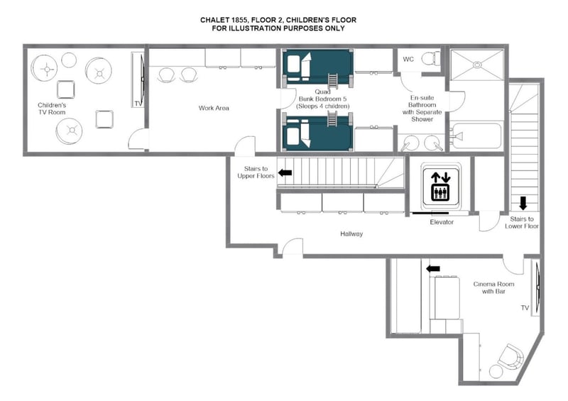 Chalet 1855 - Second floor Floorplan