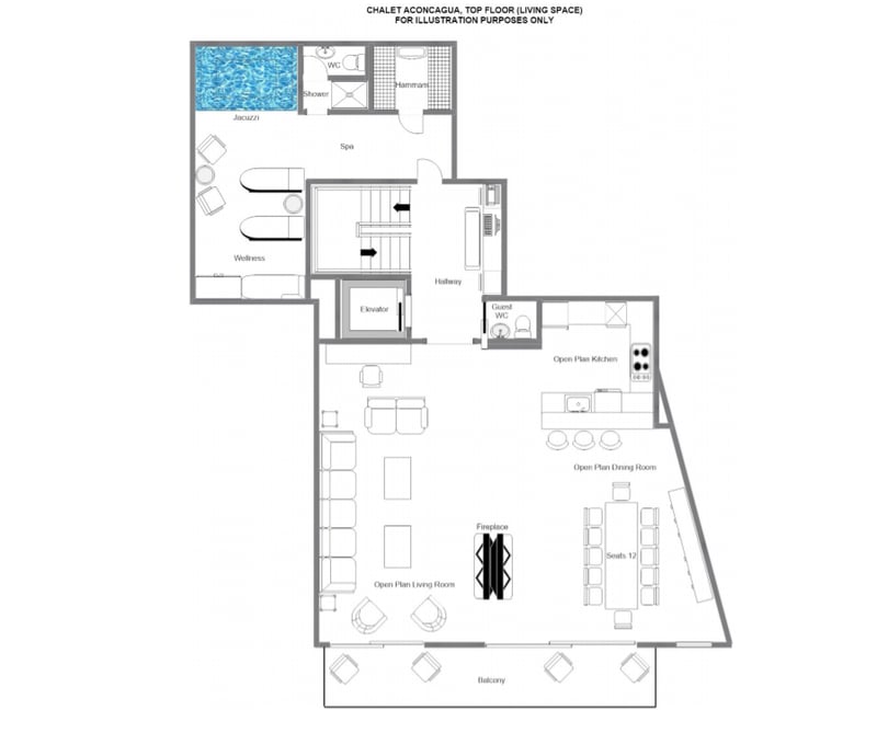 Chalet Aconcagua - Top floor  Floorplan