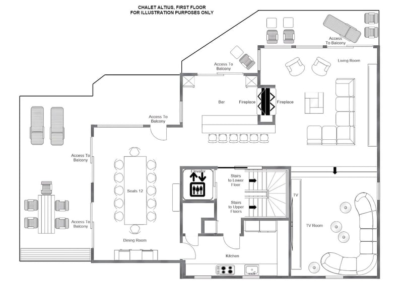 Chalet Altius - First floor Floorplan