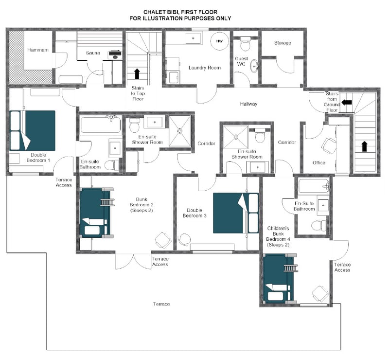 Chalet Bibi - First floor Floorplan
