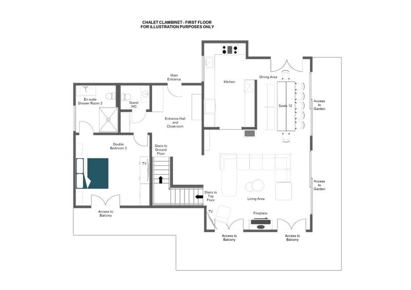 Chalet Clambinet - First floor Floorplan