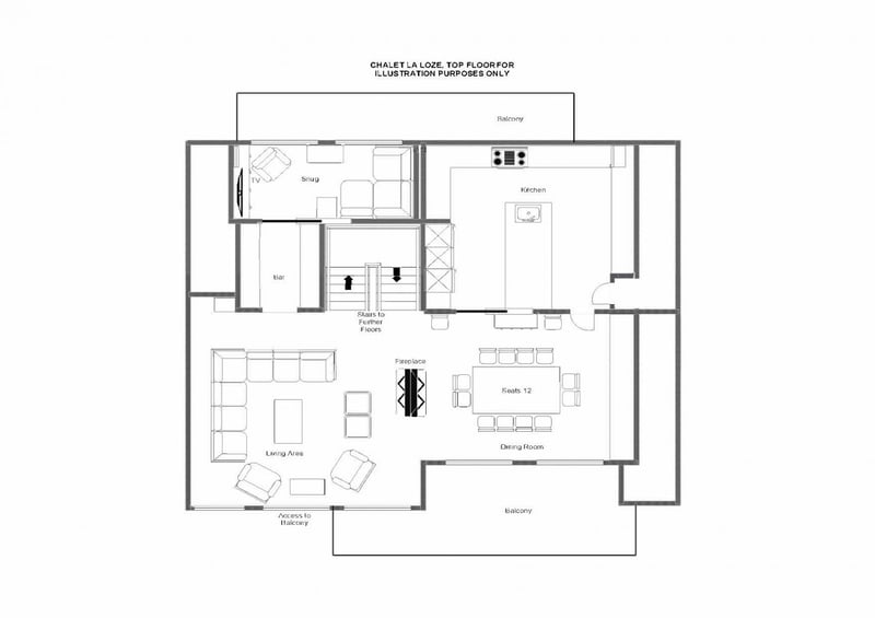 Chalet La Loze - Top floor Floorplan