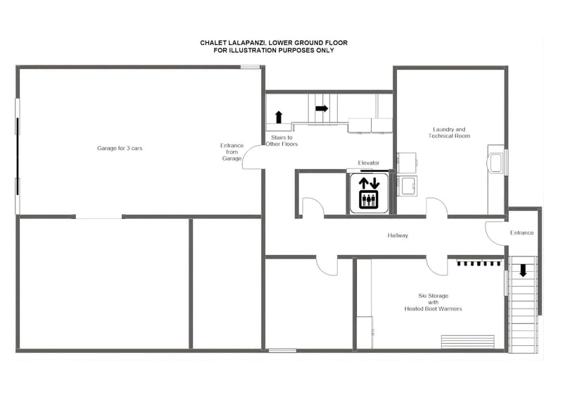 Chalet Lalapanzi - Lower ground floor Floorplan