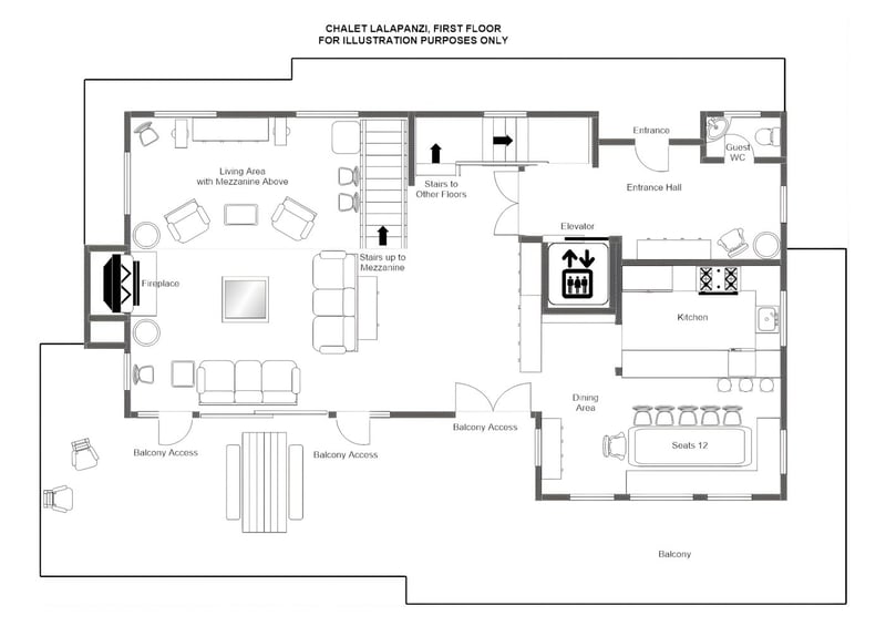 Chalet Lalapanzi - First floor Floorplan