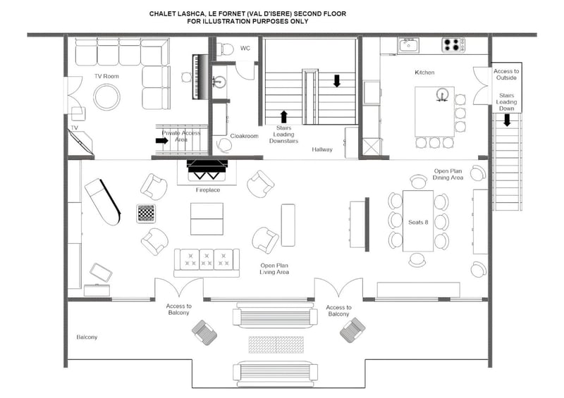 Chalet Lashca - Second floor Floorplan