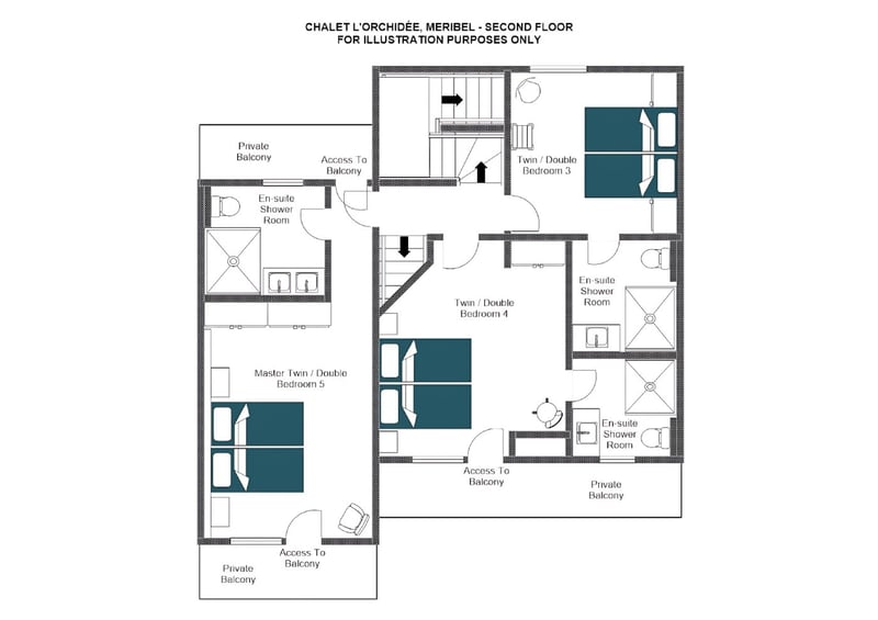 Chalet L’Orchidée - Second floor Floorplan