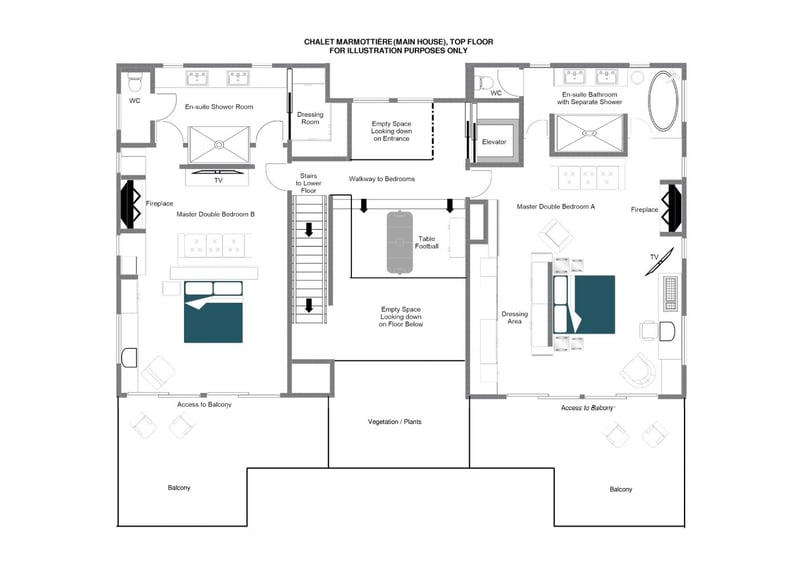 Chalet Marmottière - Top floor (marmottiÈre - main house) Floorplan