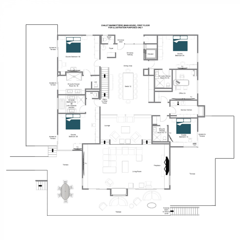 Chalet Marmottière - First floor (marmottiÈre - main house) Floorplan