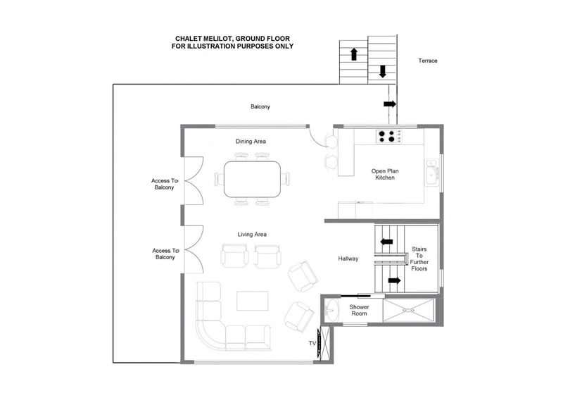 Chalet Melilot - Ground floor Floorplan