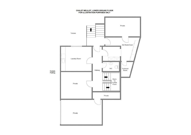 Chalet Melilot - Lower ground floor Floorplan