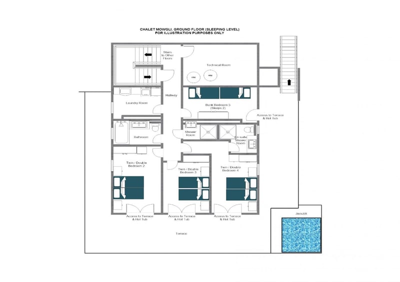 Chalet Mowgli - Ground floor  Floorplan