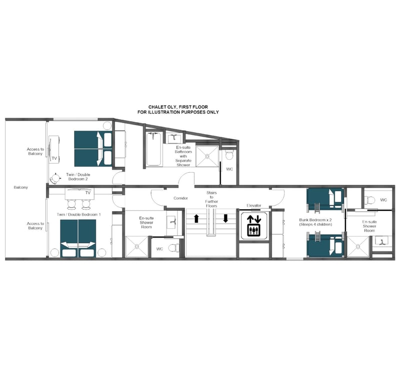 Chalet Oly - First floor Floorplan