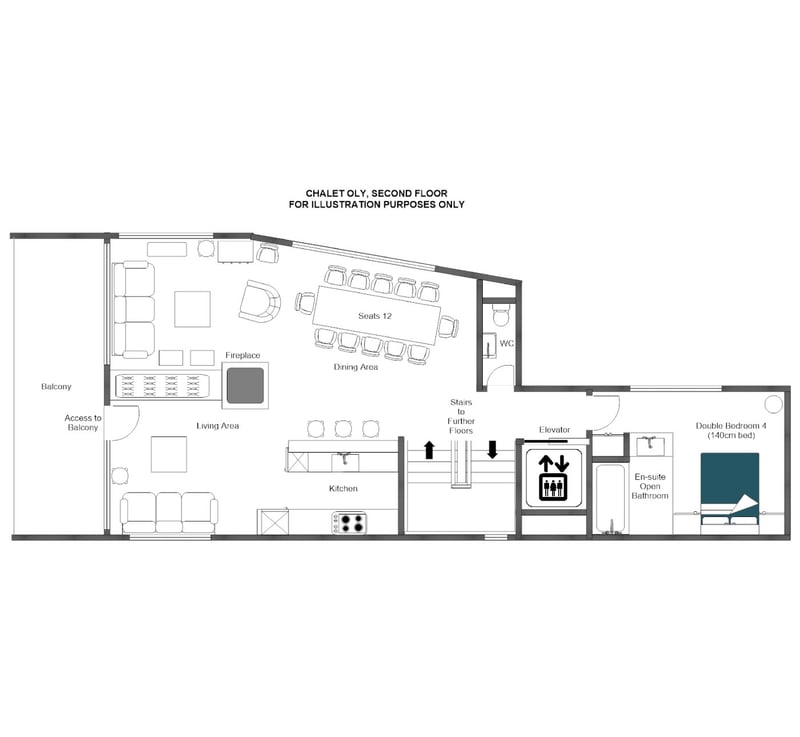 Chalet Oly - Second floor Floorplan
