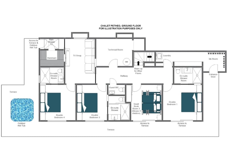 Chalet Petheo - Ground floor Floorplan