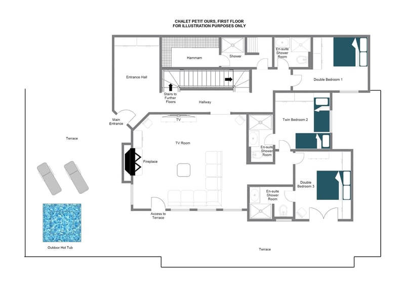 Chalet Petit Ours - First floor Floorplan