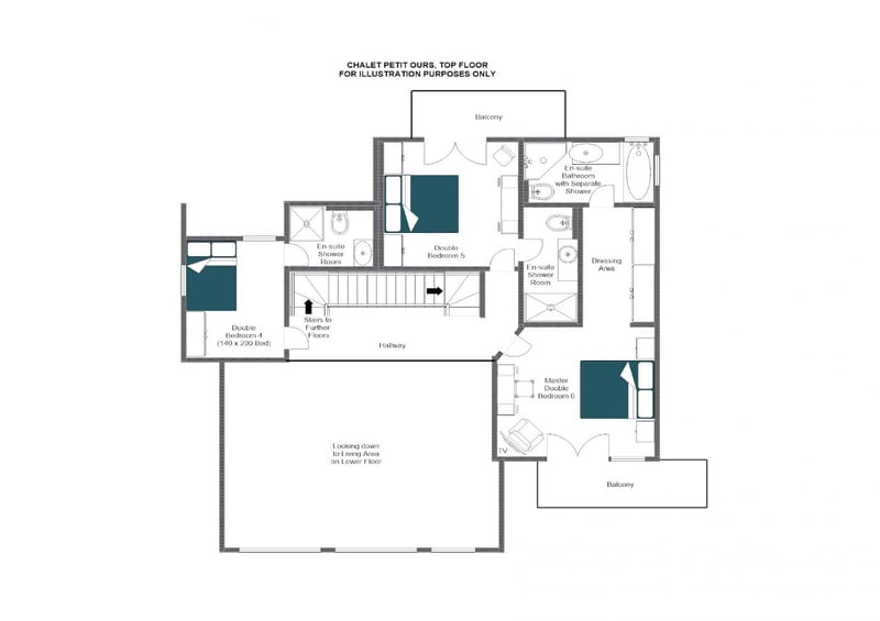 Chalet Petit Ours - Top floor Floorplan