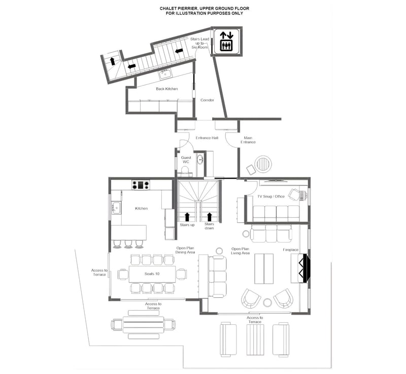 Chalet Pierrier - Upper ground floor Floorplan