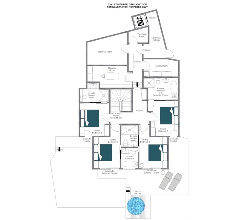 Chalet Pierrier - Ground floor Floorplan