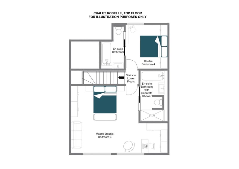 Chalet Roselle - Top floor Floorplan