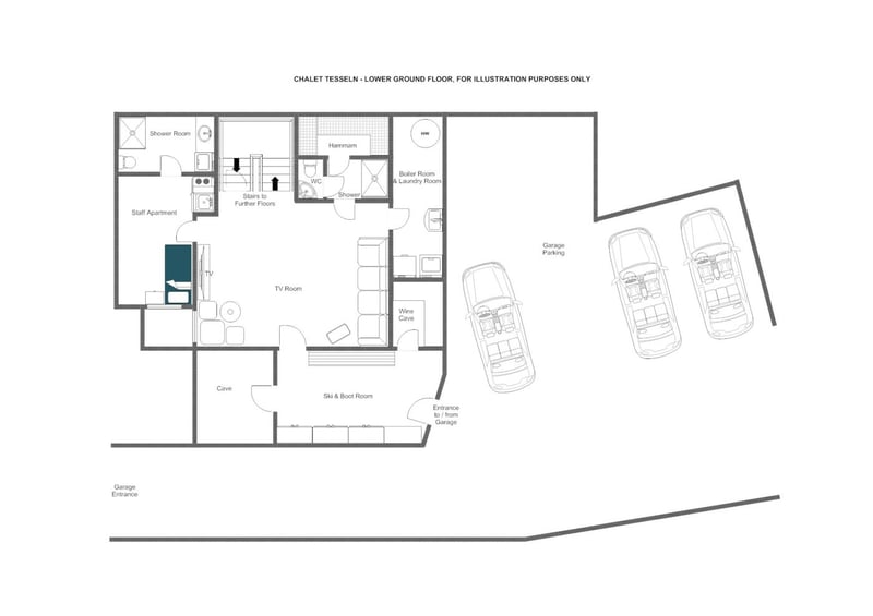 Chalet Tesseln - Lower ground floor  Floorplan