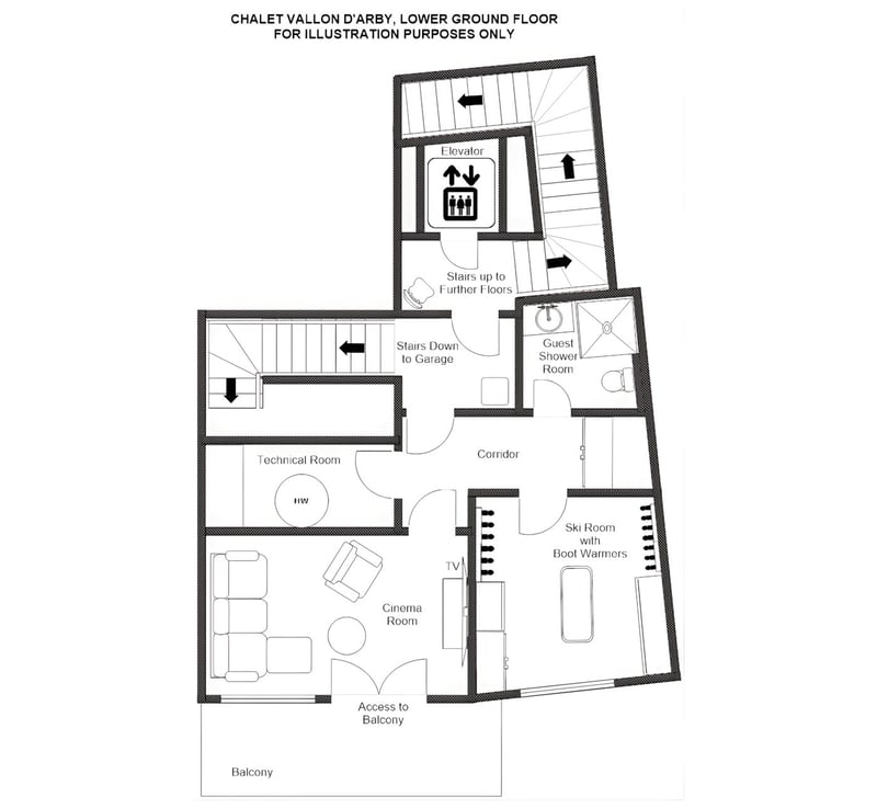 Chalet Vallon D’Arbi - Lower ground floor Floorplan