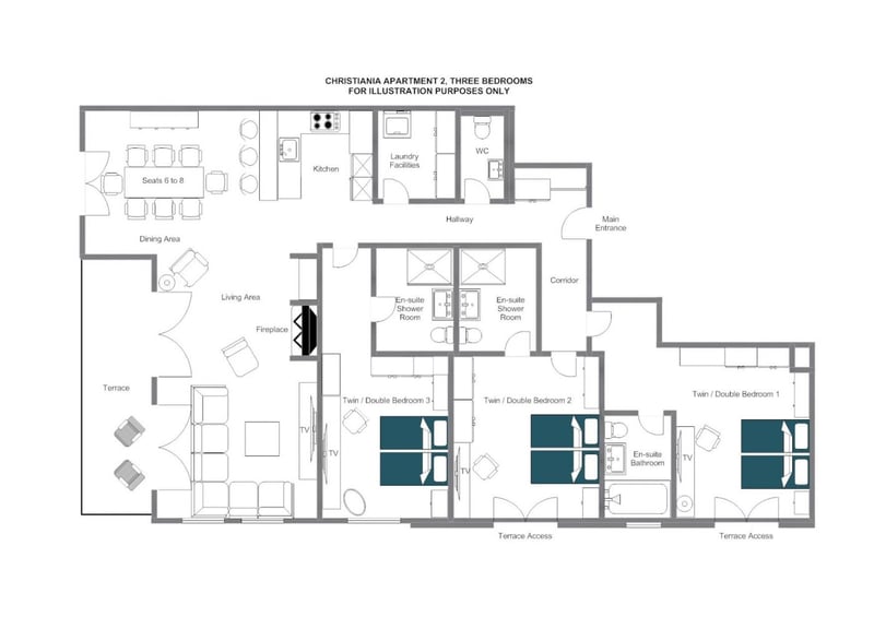 Christiania Apartment 2 - Ground floor Floorplan