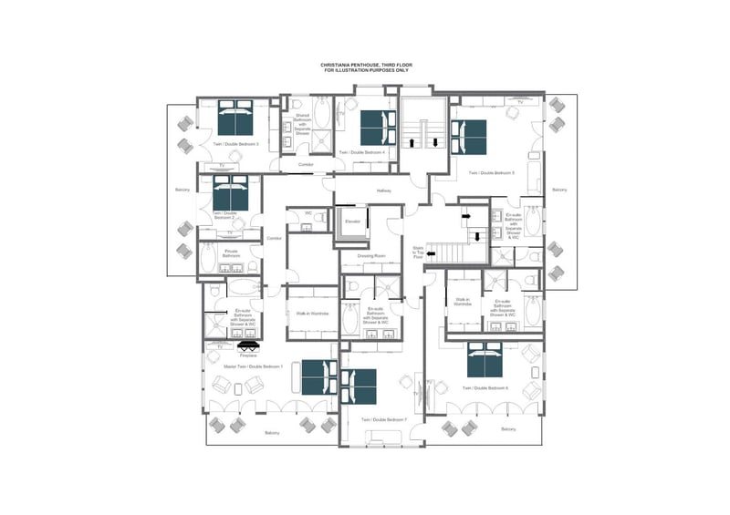 Christiania Residence - Third floor  Floorplan
