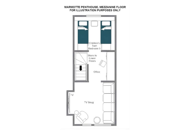 Marmotte Penthouse - Mezzanine floor Floorplan