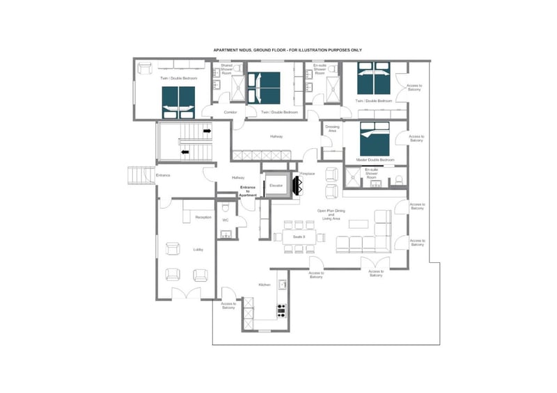 Nidus Apartment 2 - Ground floor Floorplan