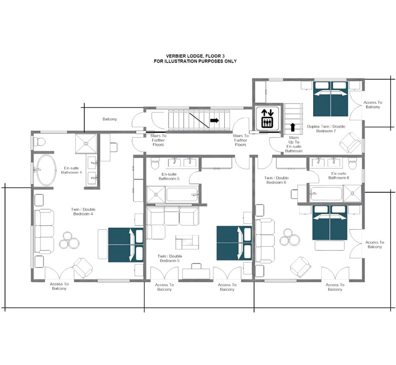 The Lodge - Floor 3  Floorplan