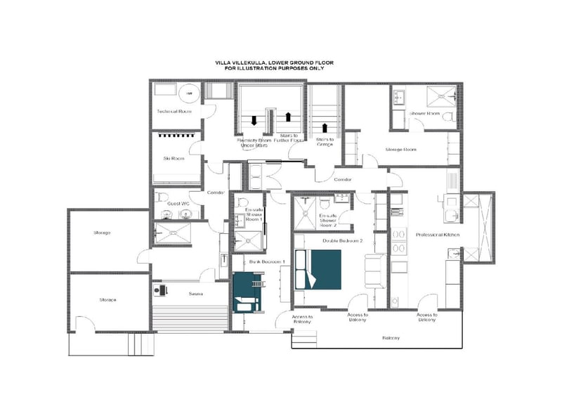 Villa Villekulla - Lower ground floor Floorplan