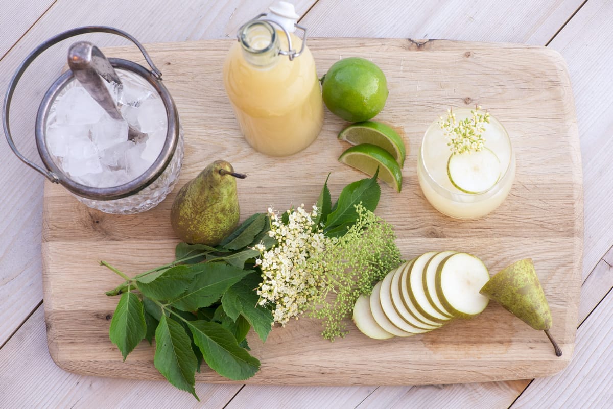 Fresh ingredients for a Spring cocktail