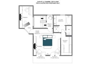 Luxury Ski Chalet in Meribel | Chalet La Tanière | Bramble Ski - Top floor  Floorplan